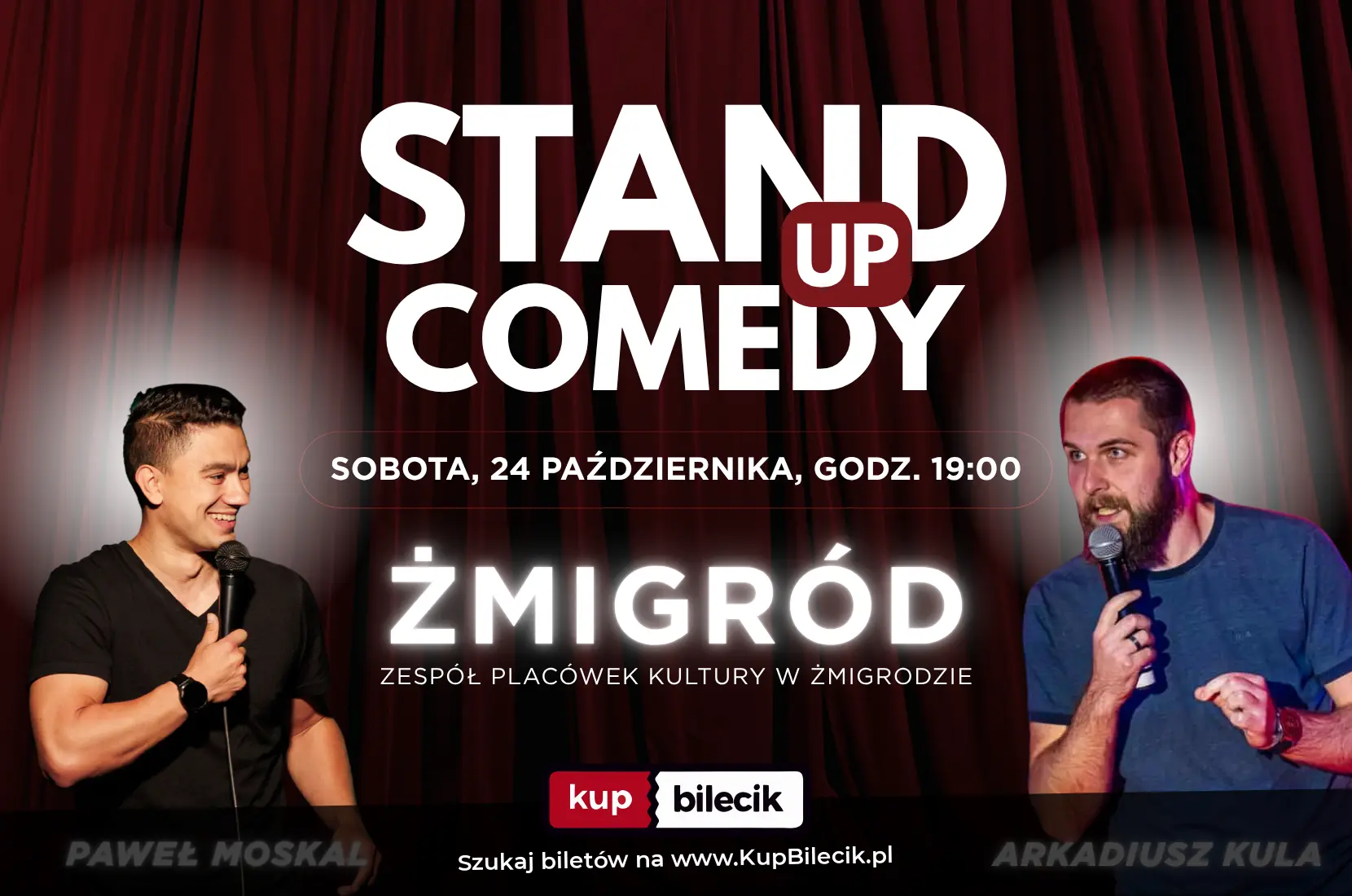 Plakat: Wieczór z komedią na żywo