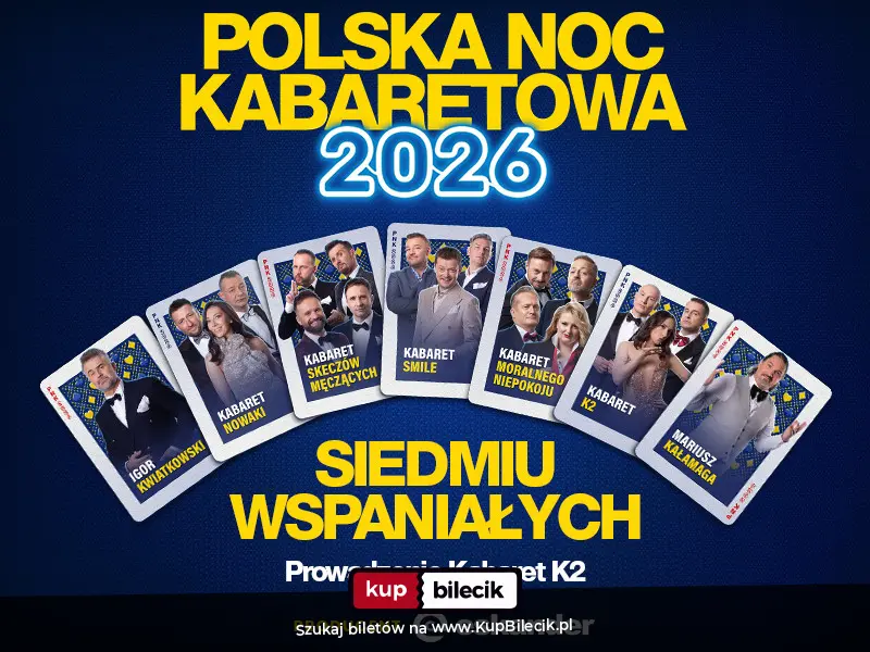 Plakat: Polska Noc Kabaretowa 2026 - Siedmiu wspaniałych