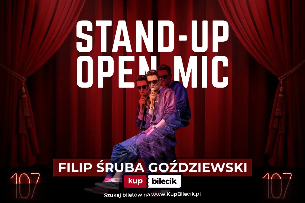 Plakat: Filip Śruba Goździewski jako prowadzący