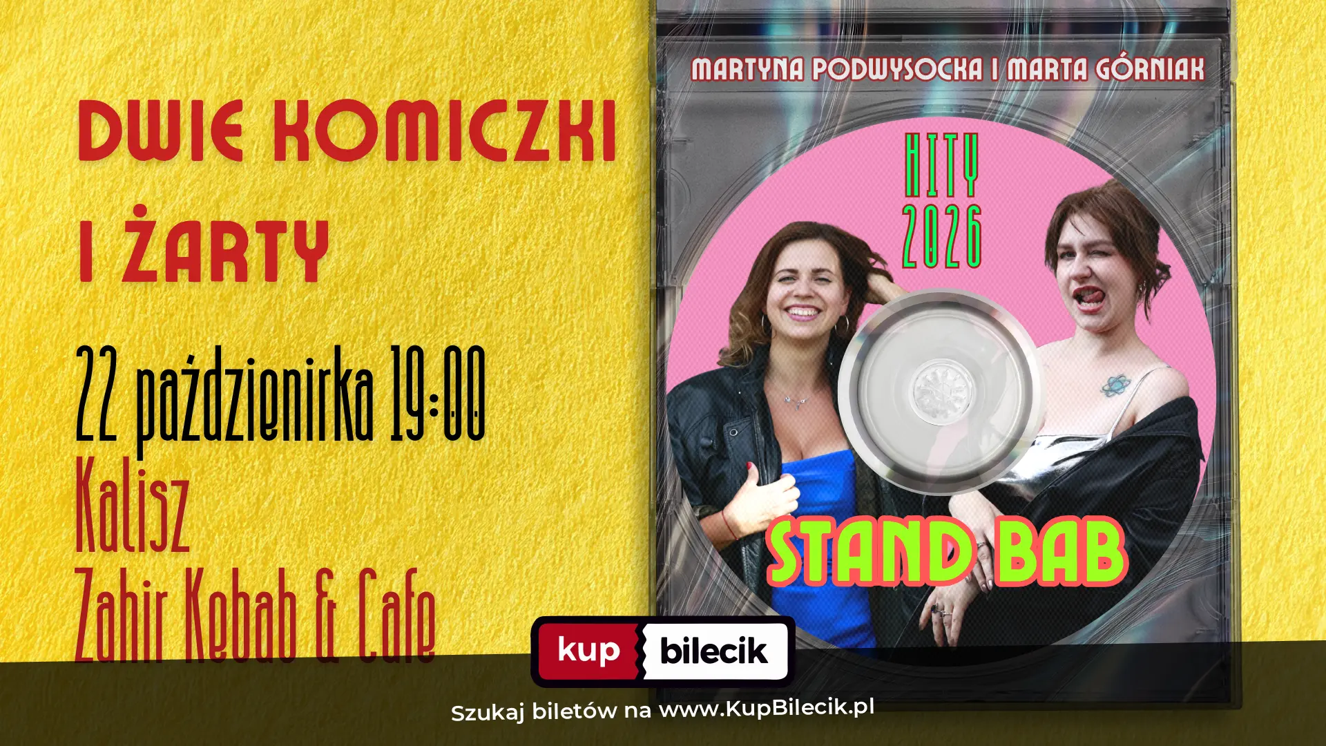 Plakat: STAND BAB czyli dwie komiczki i żarty