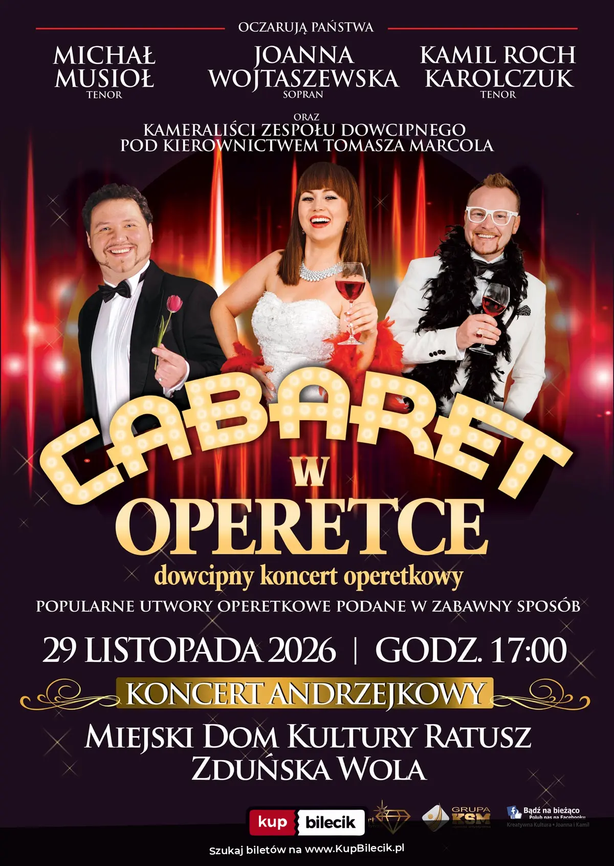 Plakat: "Cabaret w Operetce" - Operetka, jakiej jeszcze nie było! KONCERT ANDRZEJKOWY