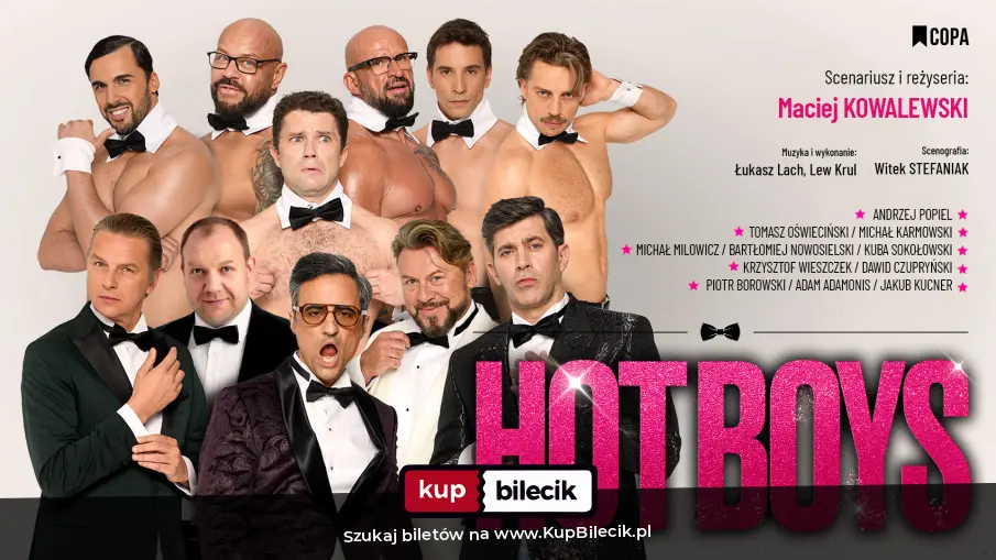 Plakat: Pierwsza na świecie rozbierana komedia teatralna o boysbandzie