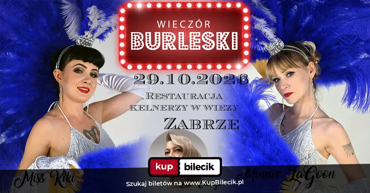 Plakat: Burleska by Rose de Noir w restauracji Kelnerzy w Wieży