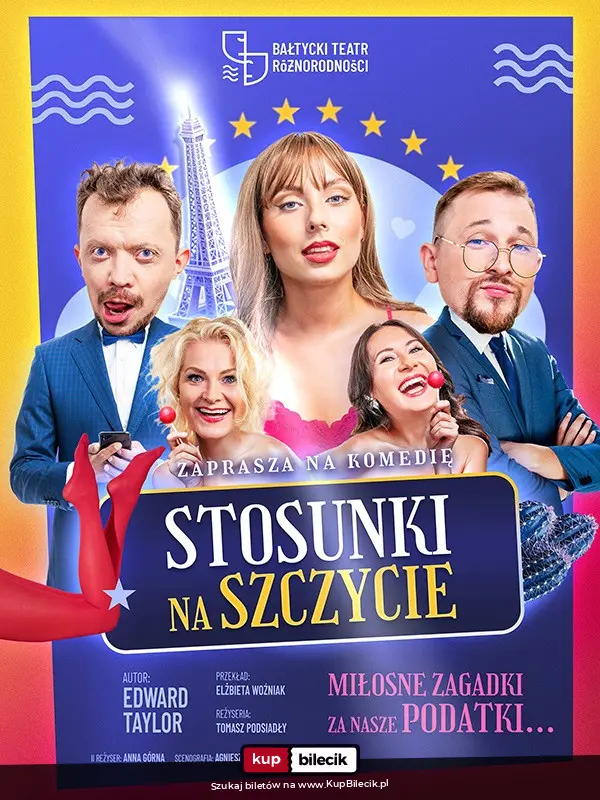 Plakat: Stosunki na szczycie - Bałtycki Teatr Różnorodności