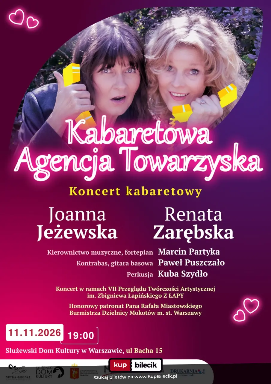 Plakat: Koncert kabaretowy pod kierunkiem Marcina Partyki