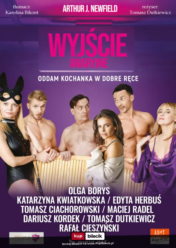 Plakat: Wyjście awaryjne - oddam kochanka w dobre ręce