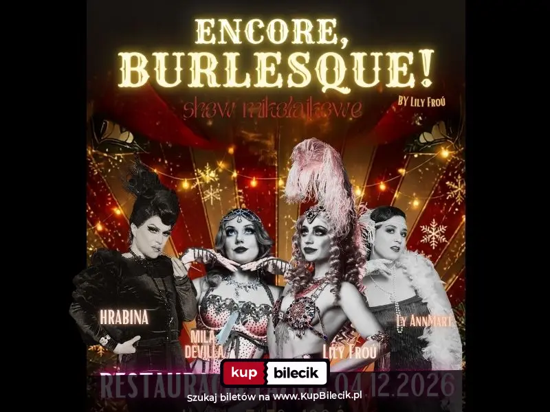 Plakat: Mikolajkowe Encore, Burlesque! by Lily Froú Świdnicy