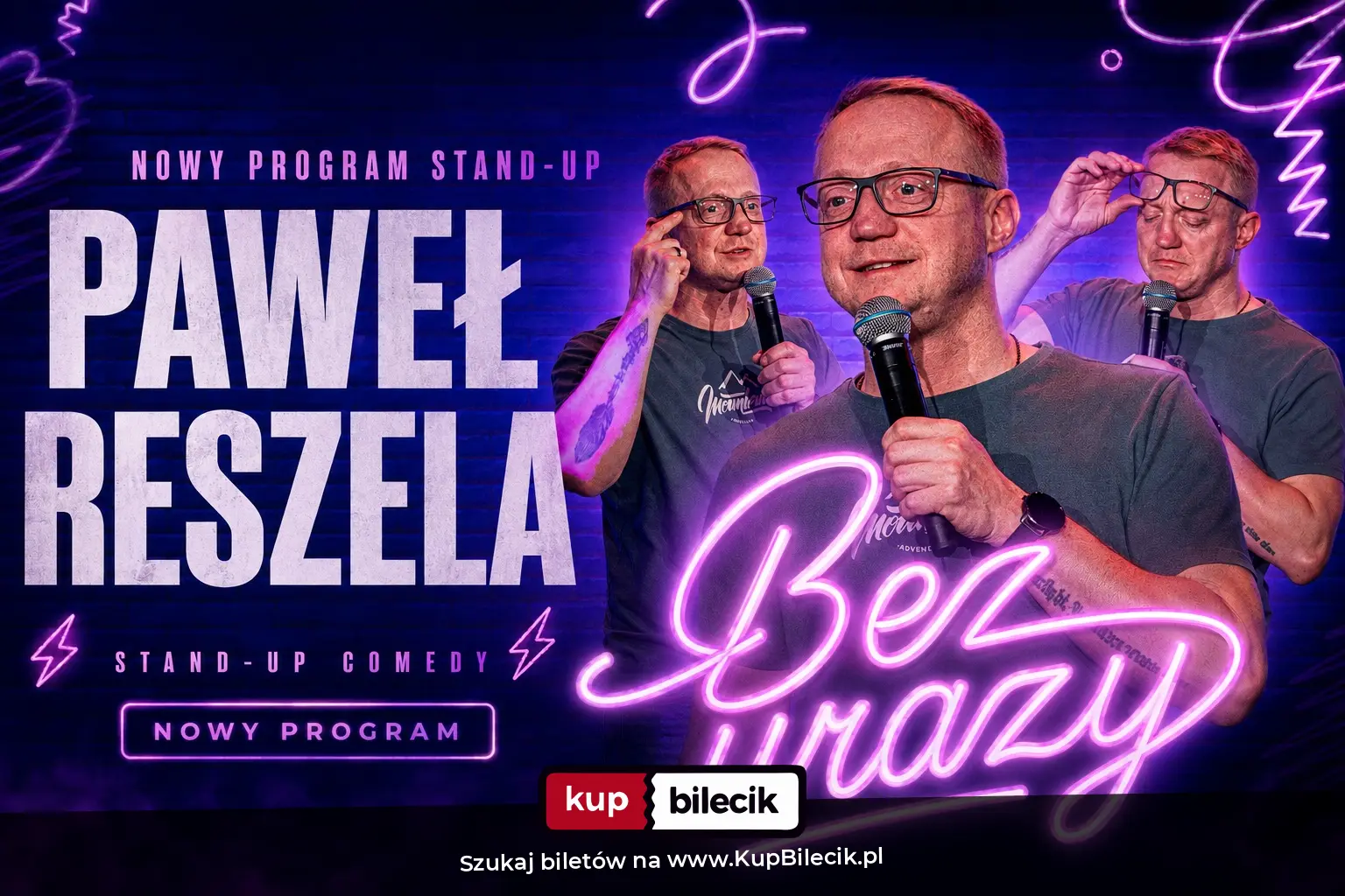 Plakat: Najnowszy program "Bez urazy"