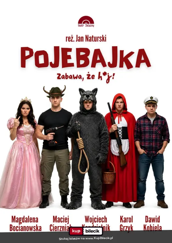 Plakat: Jeśli lubicie patrzeć jak aktorom dzieje się krzywda - to spektakl dla Was