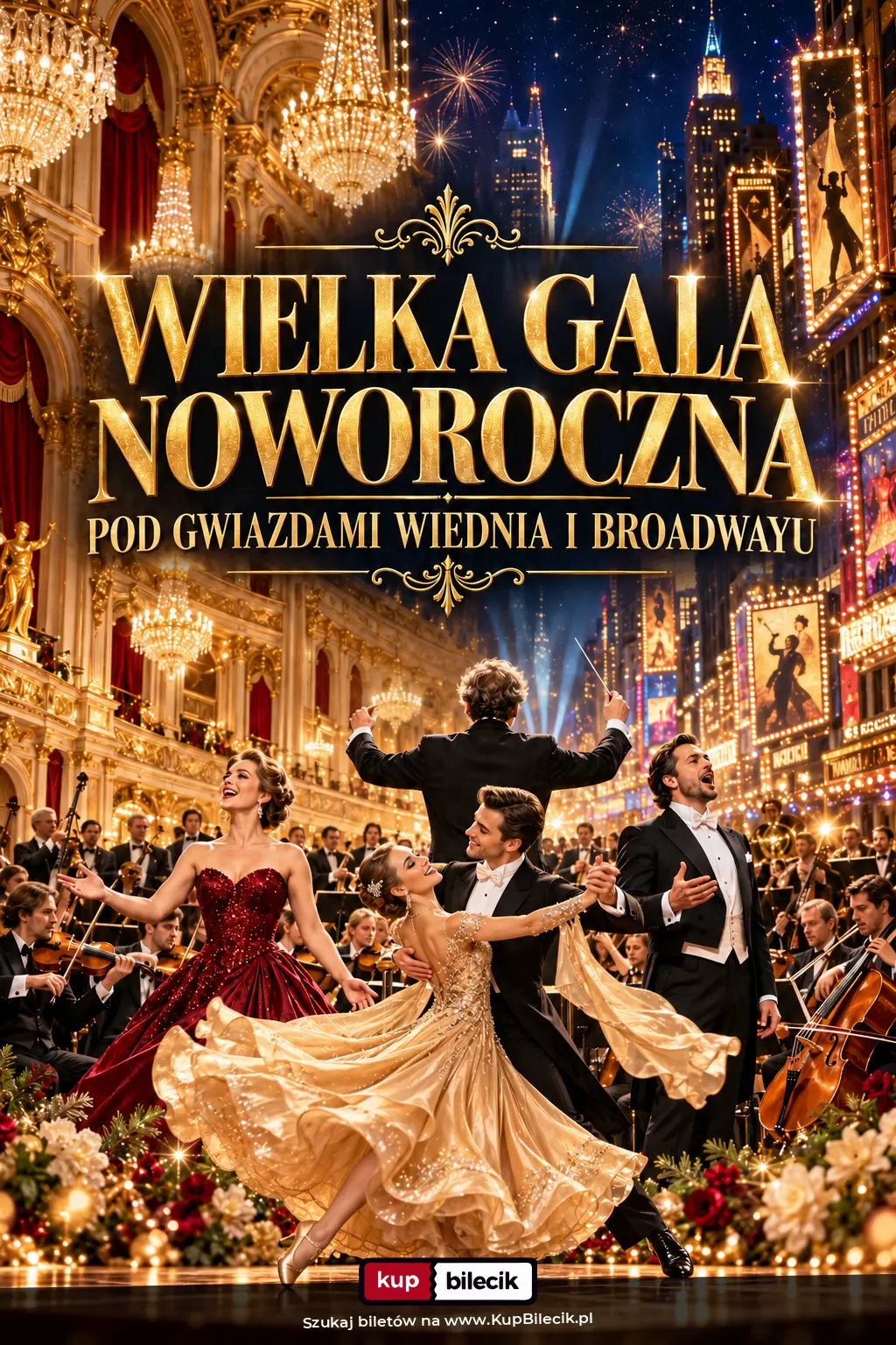 Plakat: Wielka Noworoczna Gala Wiedeńska - Z Wiednia na Broadway
