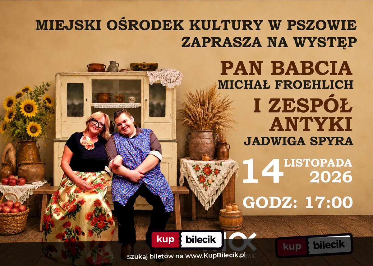 Plakat: Pan Babcia i zespół Antyki