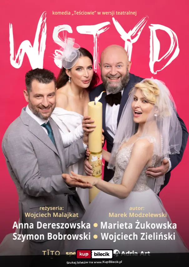 Plakat: Wstyd - komedia "Teściowie" w wersji teatralnej
