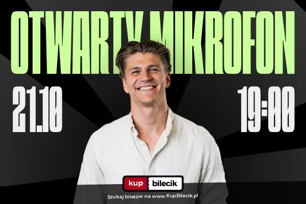 Plakat: Stand-up: OTWARTY MIKROFON x 21.10.26 x Roman Kostelecki