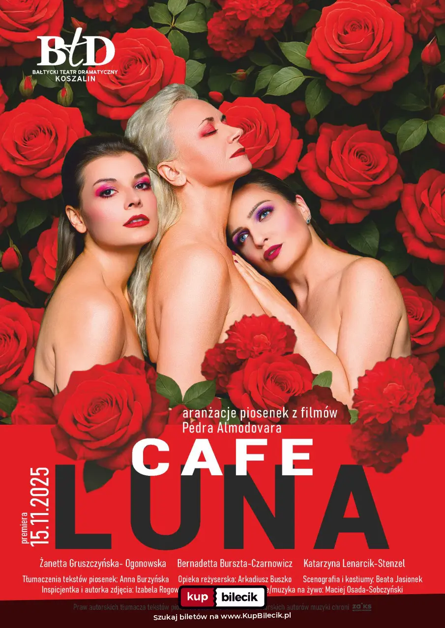 Plakat: Spektakl "Cafe Luna" Bałtycki Teatr Dramatyczny