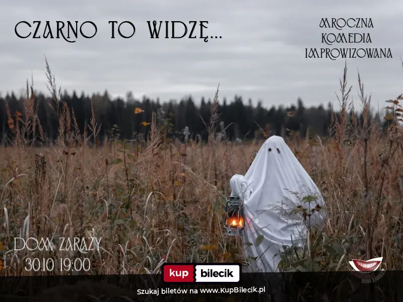 Plakat: Czarno to widzę - mroczna komedia improwizowana