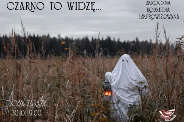 Plakat: Czarno to widzę - mroczna komedia improwizowana