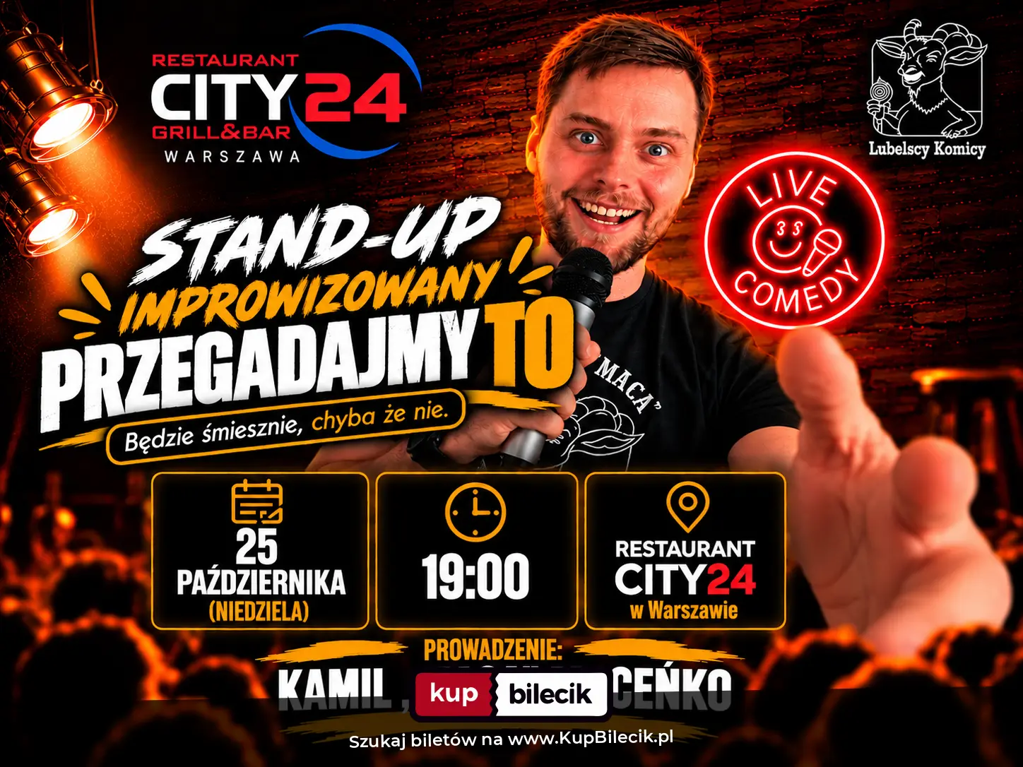 Plakat: Przegadajmy to | Kamil "Maca" Maceńko | Restaurant CITY 24 Warszawa