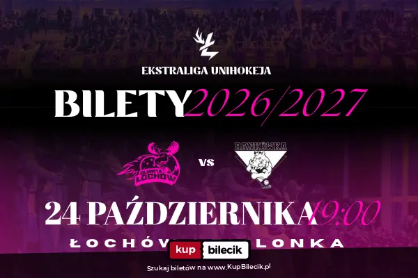 Plakat: Unihokejowe Derby Mazowsza: Olimpia Łochów - Bankówka Zielonka