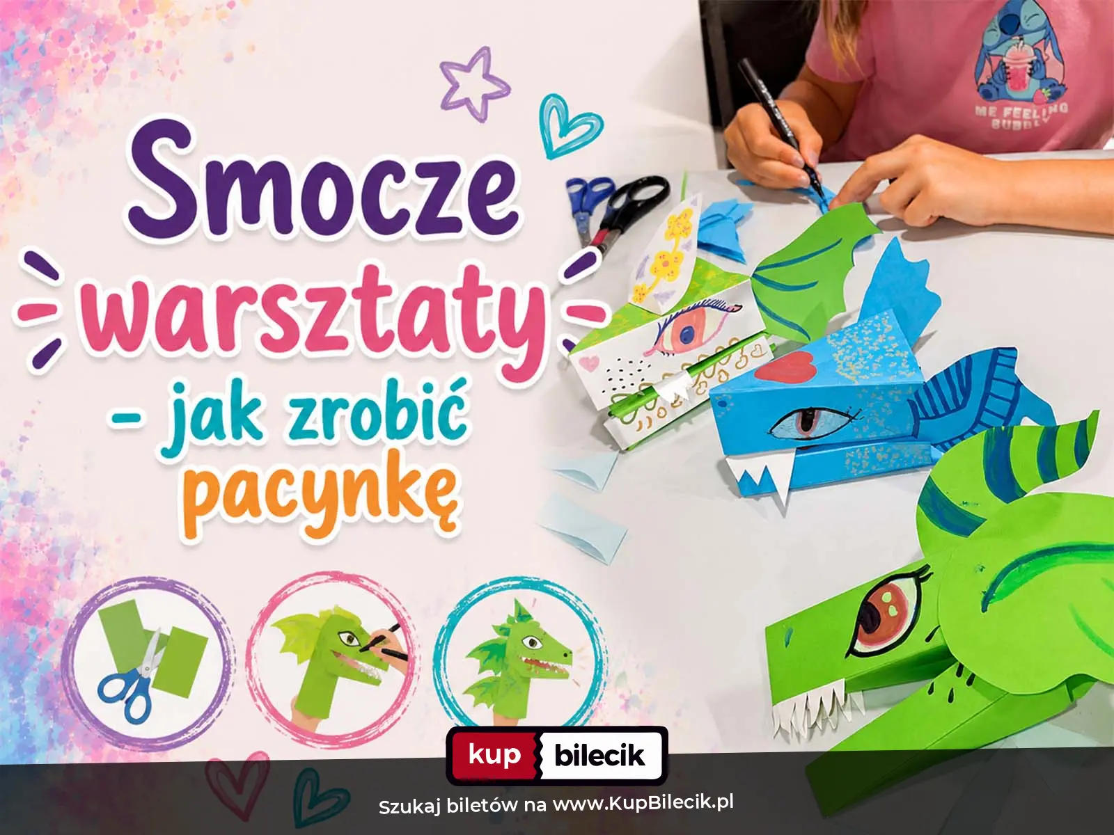 Plakat: Smocze warsztaty - jak zrobić pacynkę