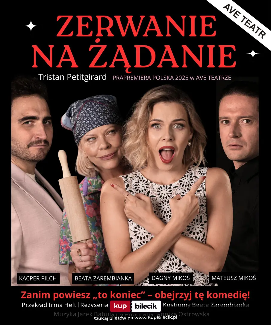 Plakat: Dagny Mikoś, Beata Zarembianka, Mateusz Mikoś, Kacper Pilch