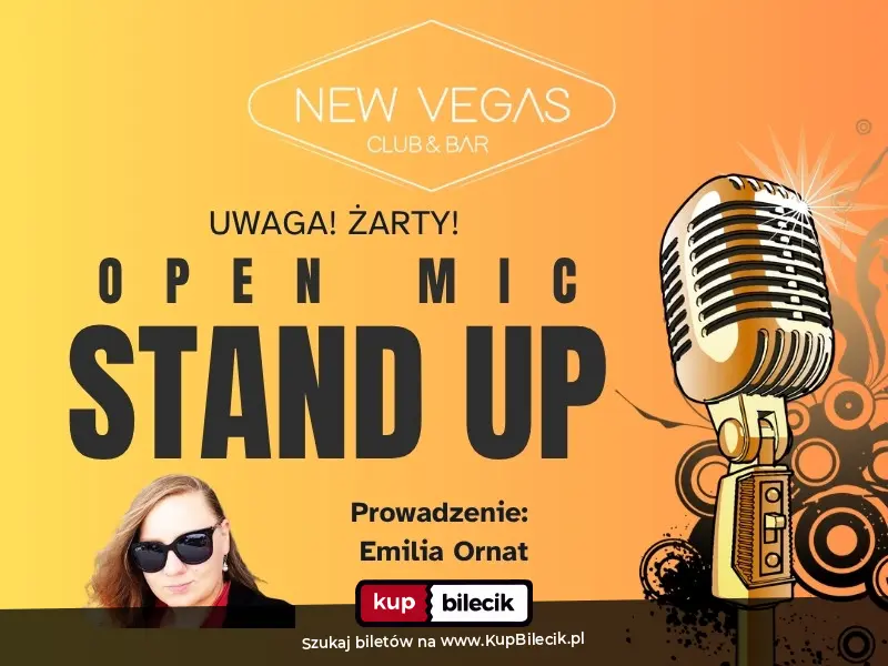 Plakat: Stand Up Open Mic: Uwaga! Żarty