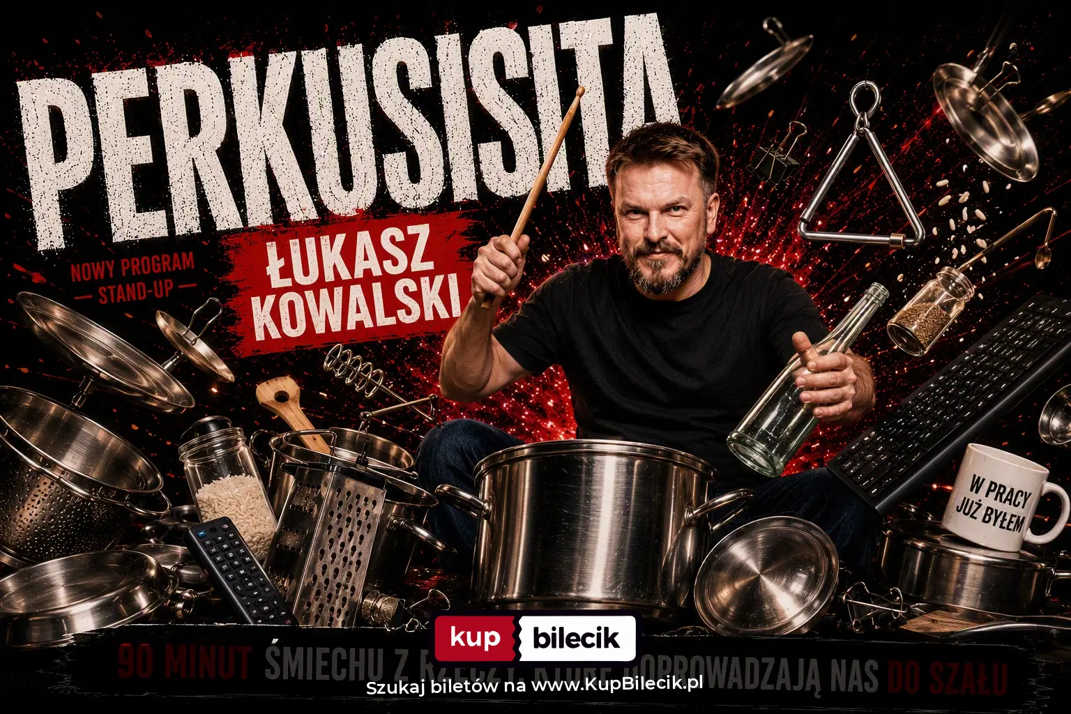 Plakat: Żywiec | Stand-Up Premiera Programu "Perkusista" - Łukasz Kowalski