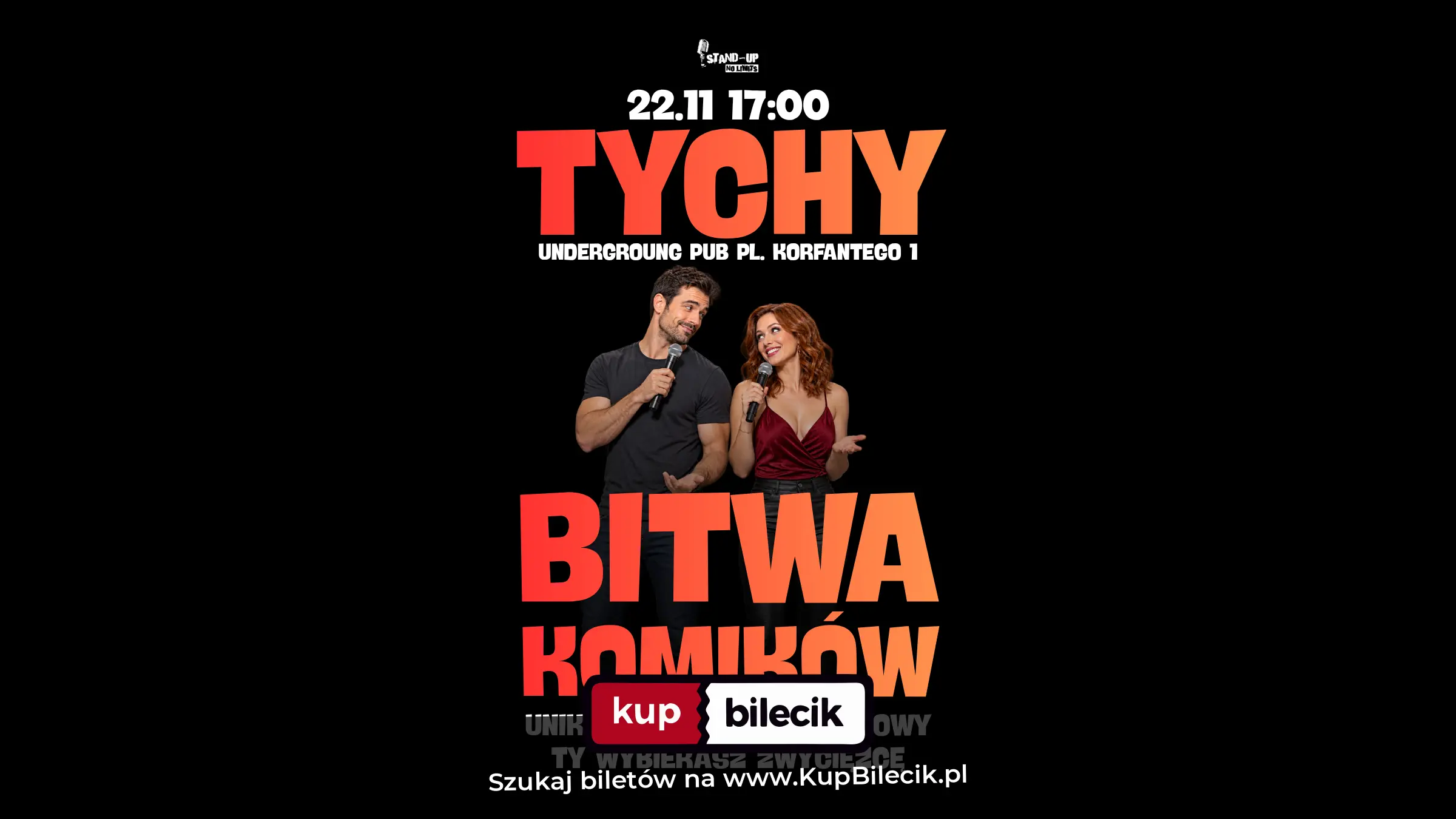 Plakat: Bitwa Zwycięzców! Ty wybierasz najśmieszniejszego komika