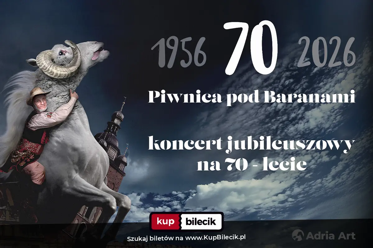 Plakat: Piwnica pod Baranami - koncert jubileuszowy na 70-lecie