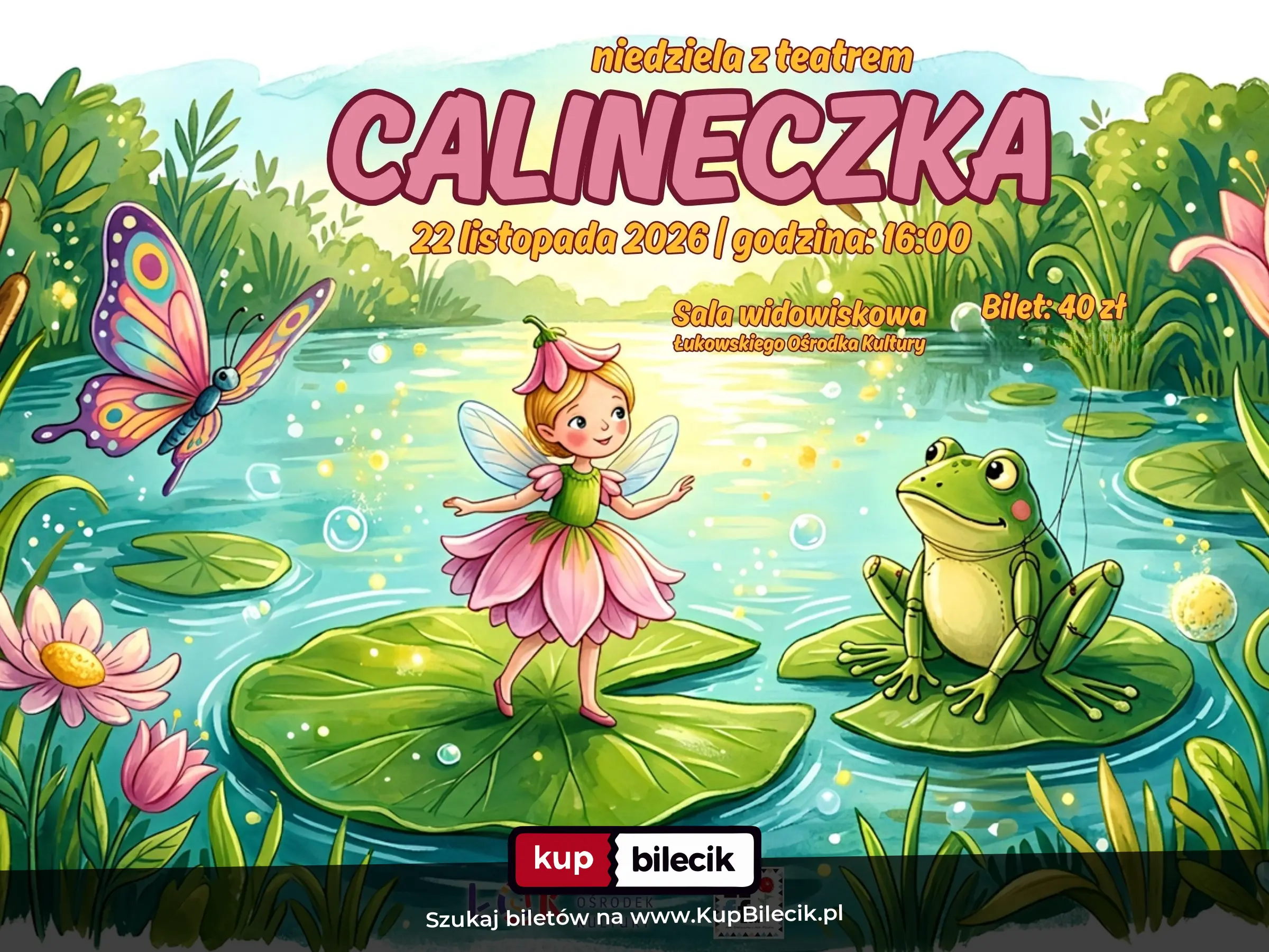 Plakat: Niedziela z teatrem: "Calineczka"